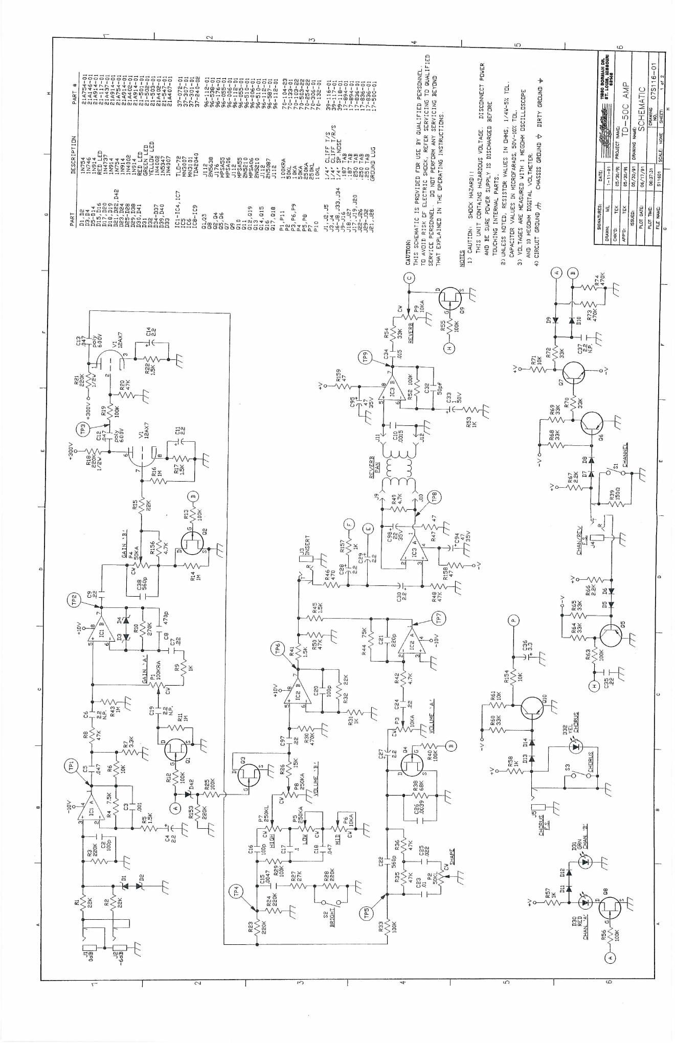 Crate TD 50C 07S116 Schematics