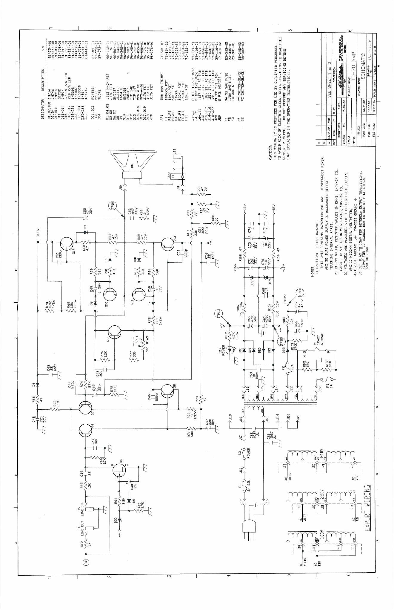 Crate TD 70 Schematics