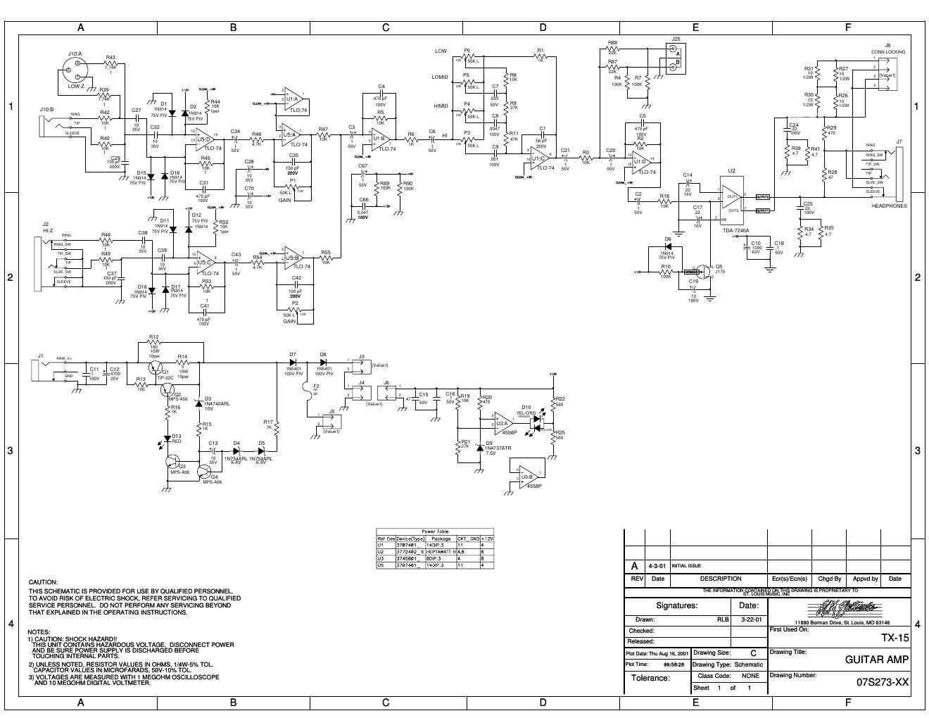 Crate TX 15 07S273 Schematic