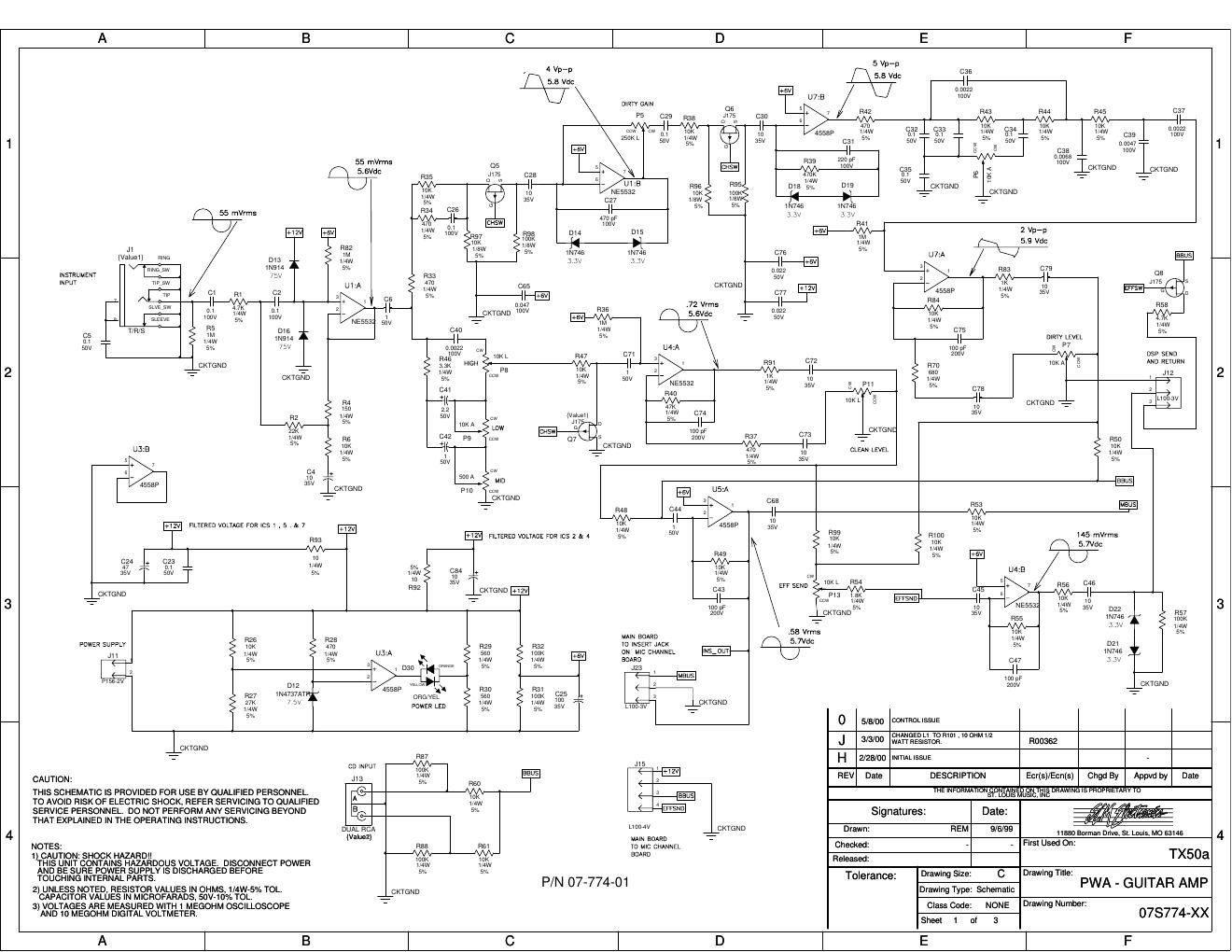 Crate tx 50a 07S774 Schematics