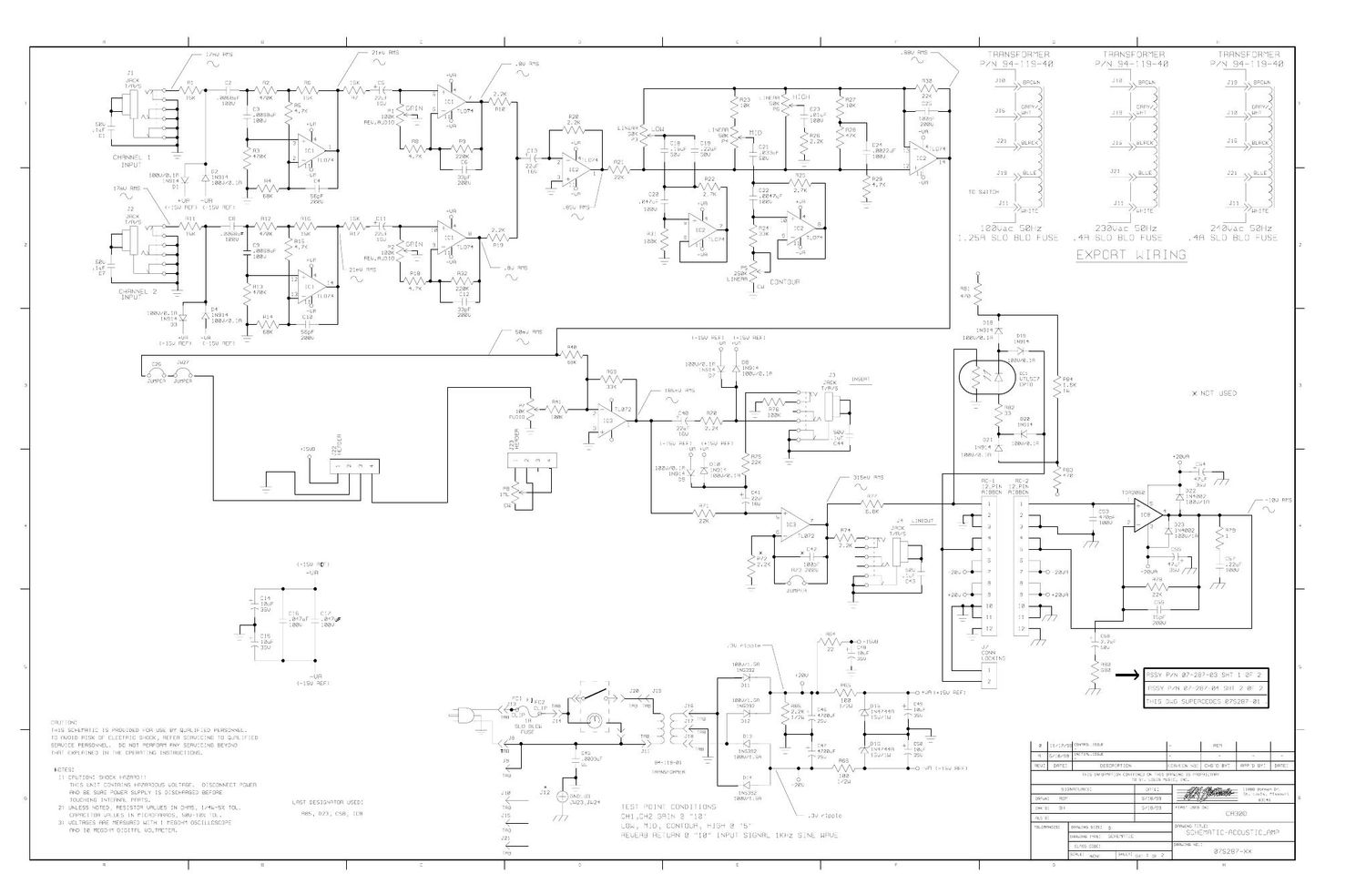 Crate ca 30D 07S287 Schematics