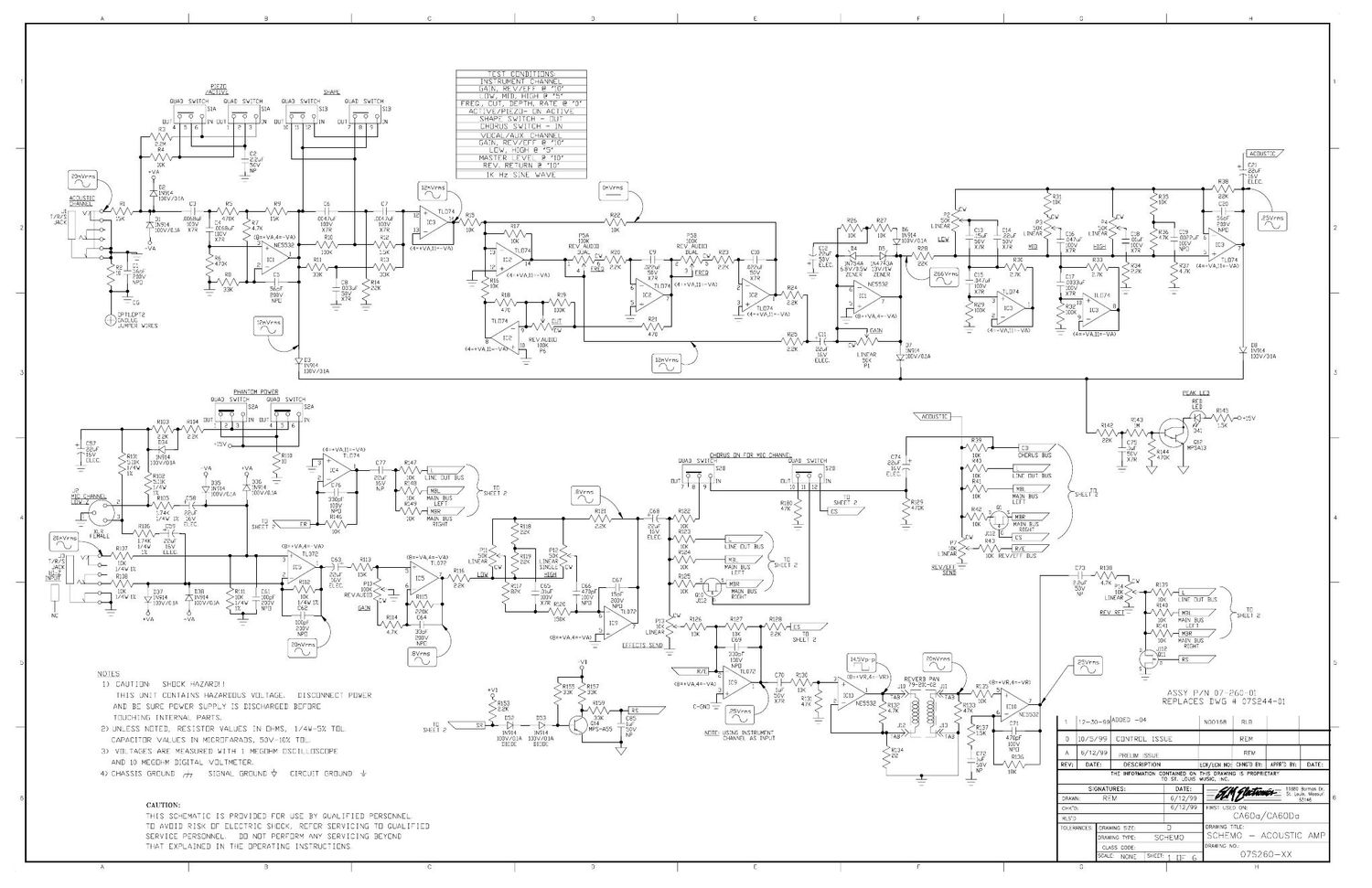 Crate ca 60a ca 60Da 07S260 Schematics