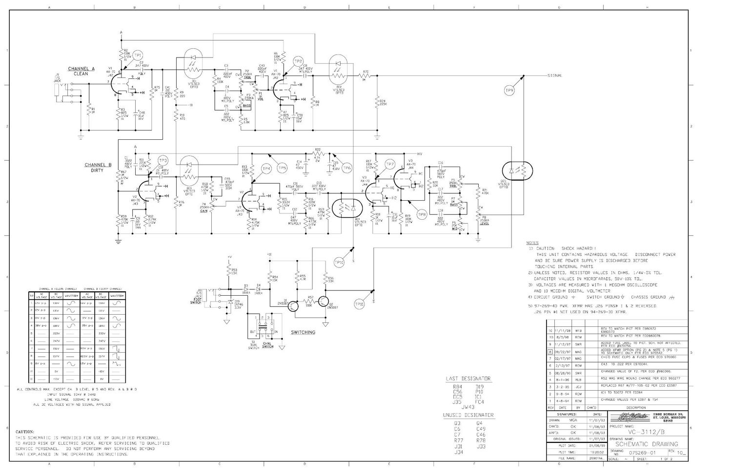 Crate VC 3112 07S269 Schematics