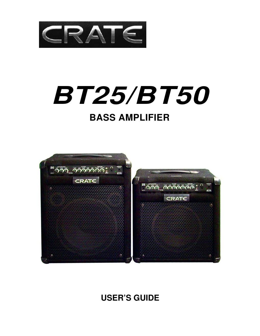 crate bt 50 bt 50 Owners Manual