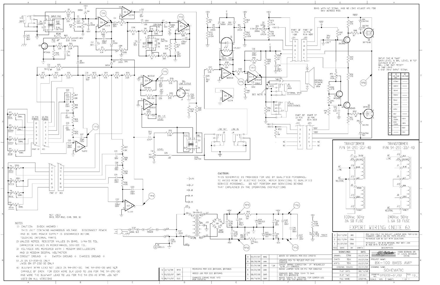 Crate BX 100 07S232 Schematic