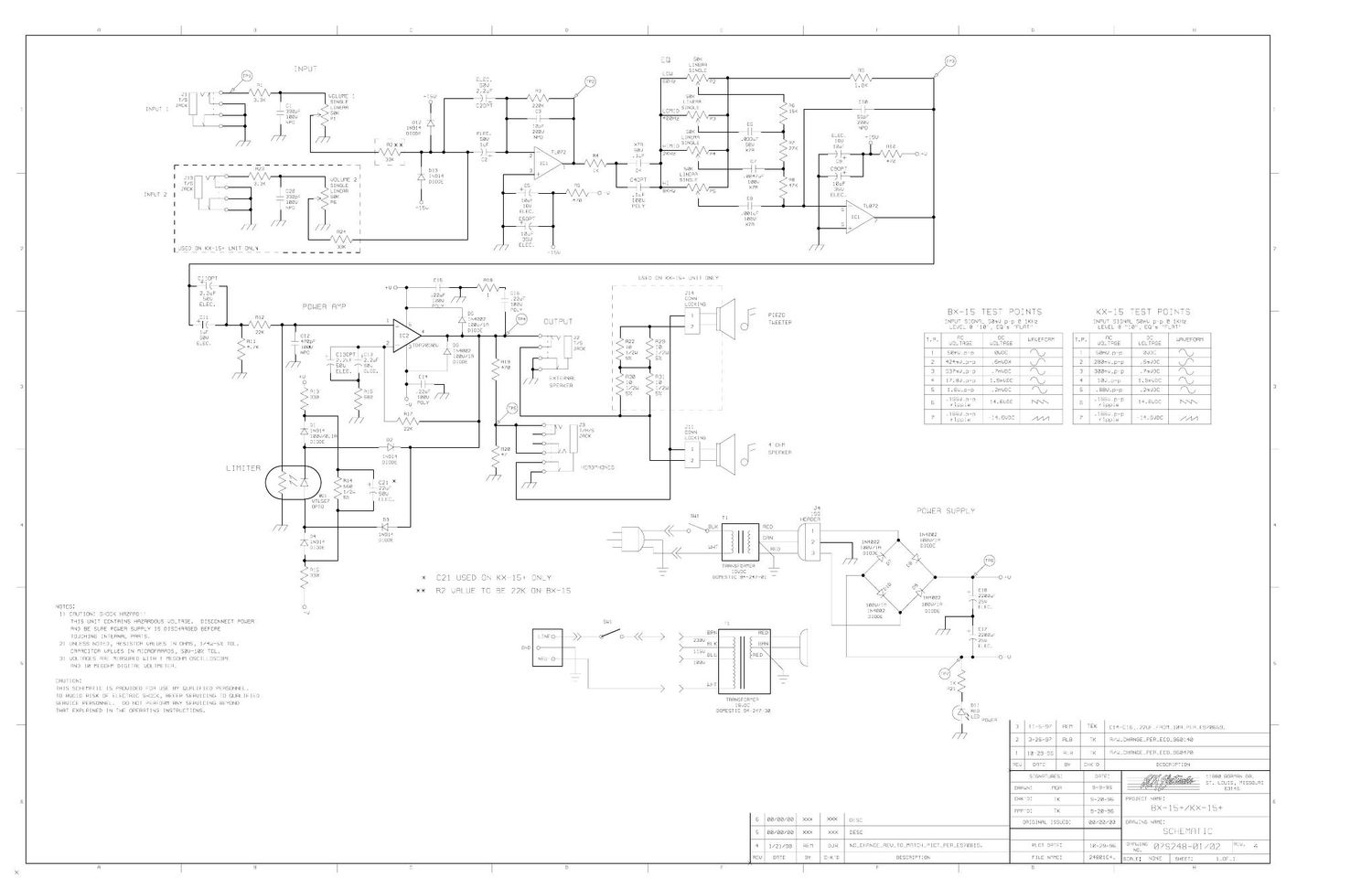 Crate BX 15 KX 15 07S248 Schematic