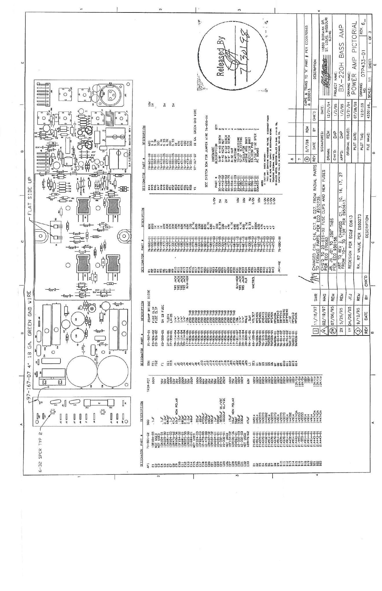 Crate BX 220H Power Amp Layout