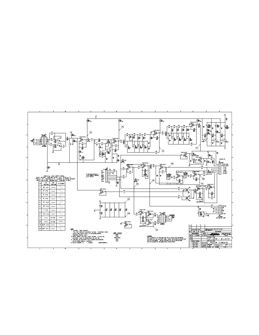 Crate BX 440H BX 4115 Preamp Schematics