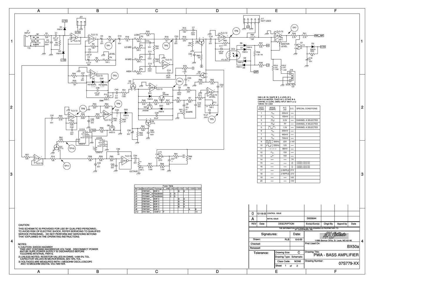 Crate BX 50a 07S779 Schematics