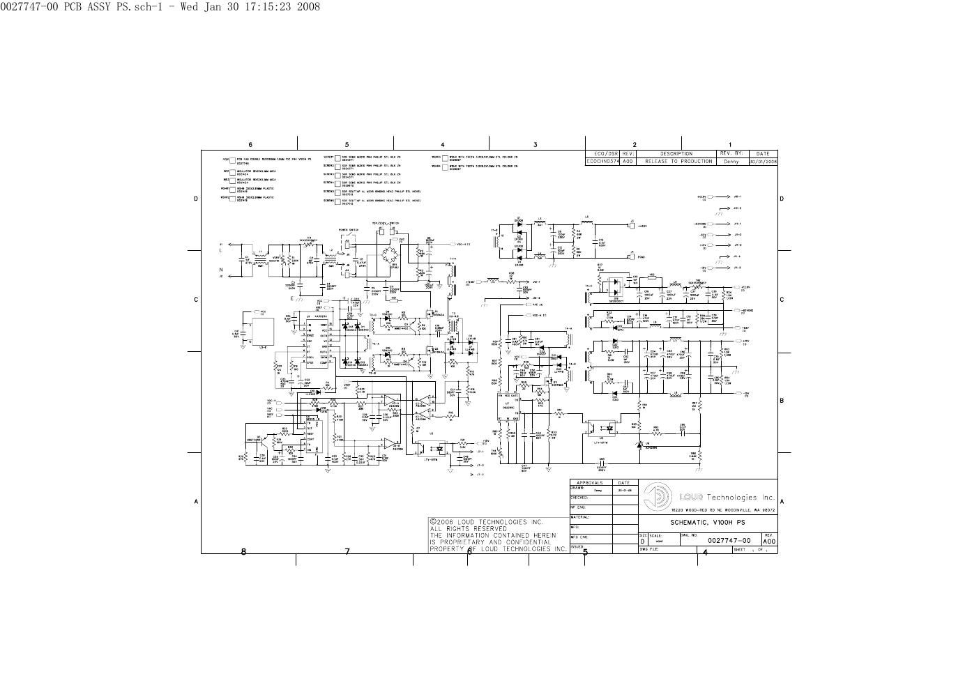 Crate V100H Power Supply Schematic