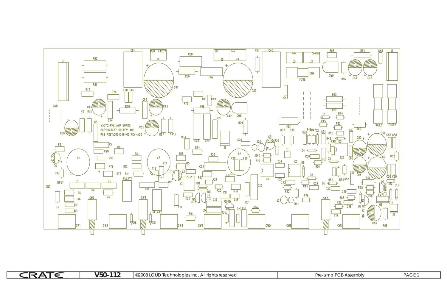 Crate V50 112 Preamp Schematics