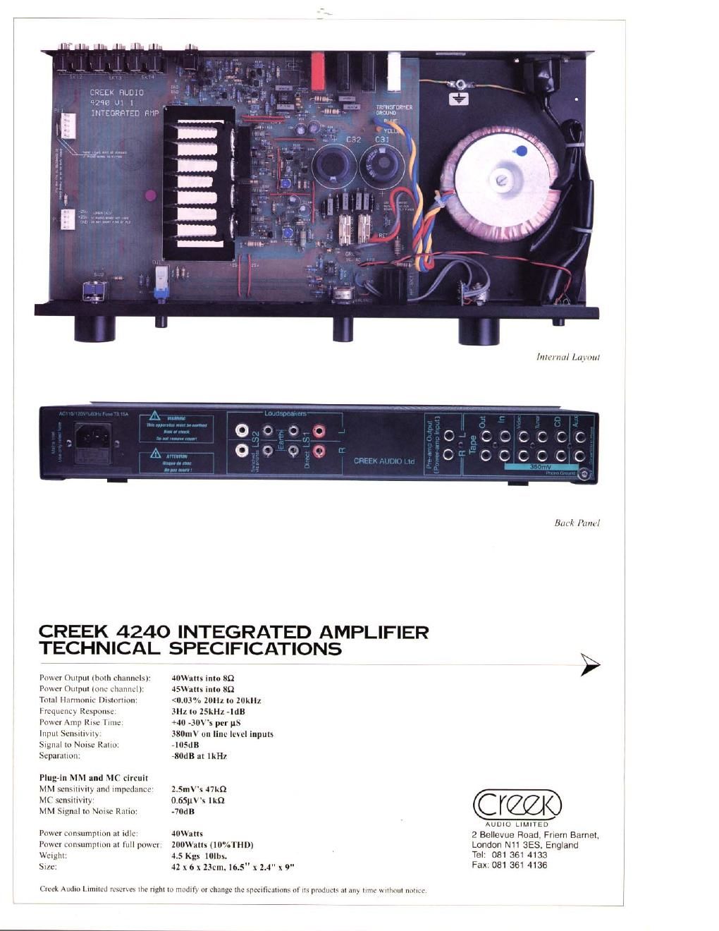 creek 4240 brochure