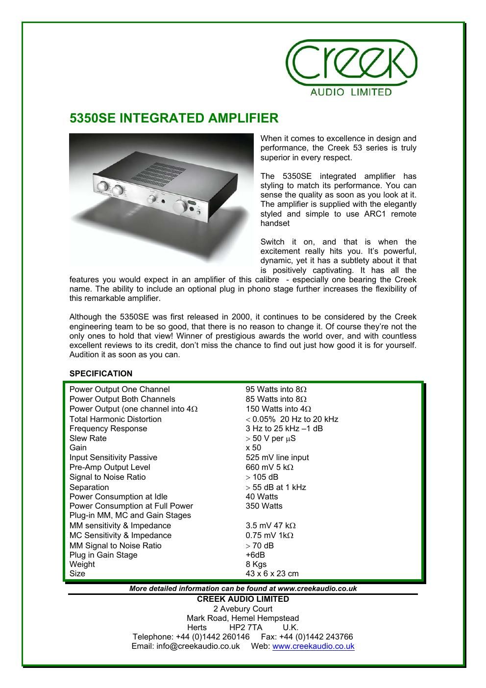 creek 5350 se brochure