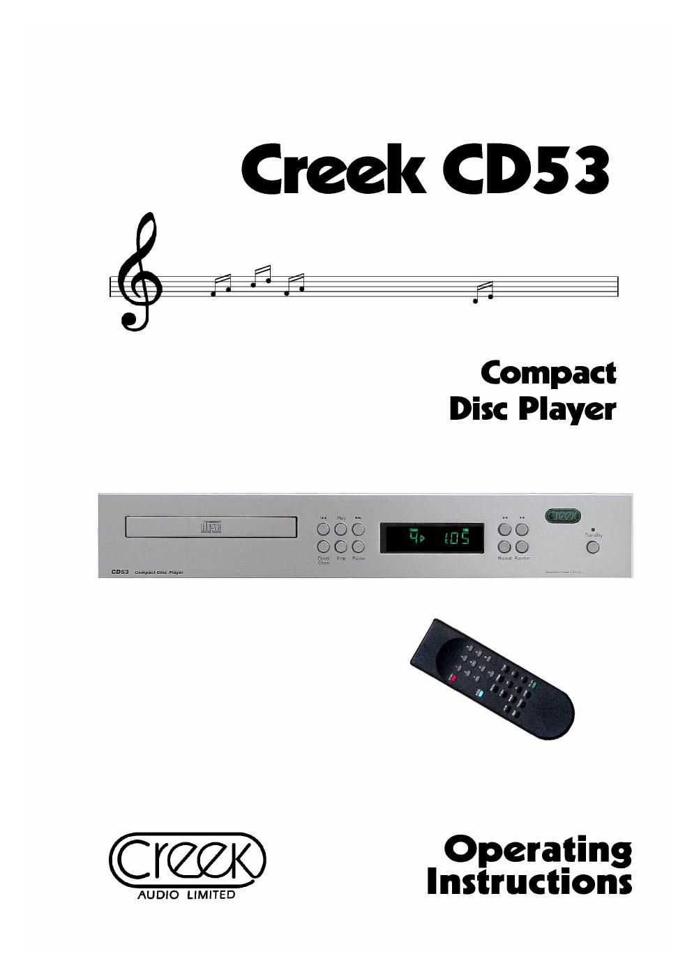 creek cd 53 owners manual
