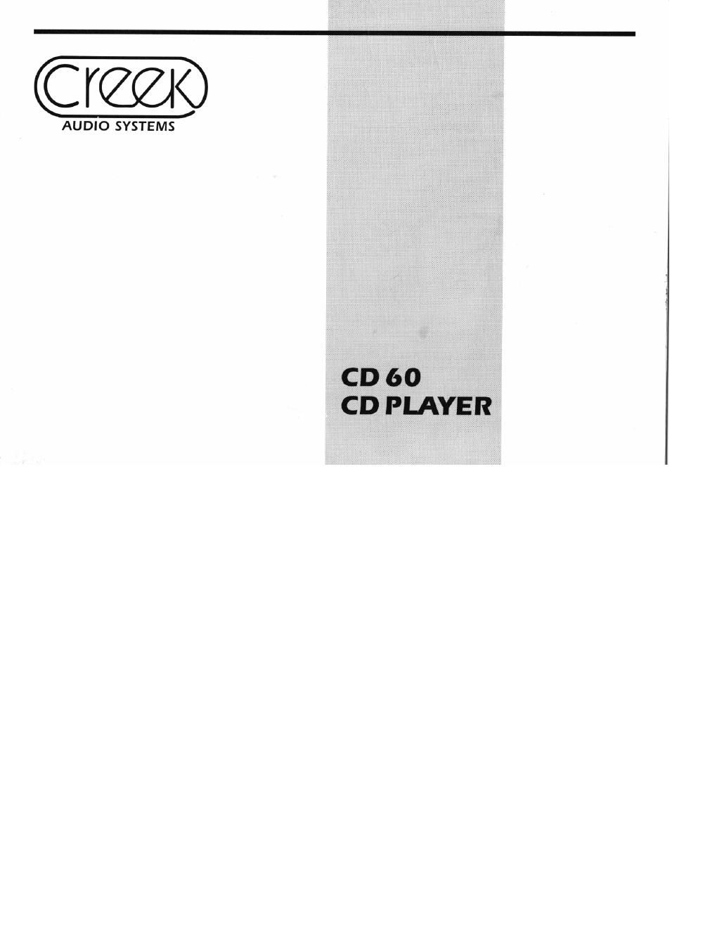 creek cd 60 owners manual