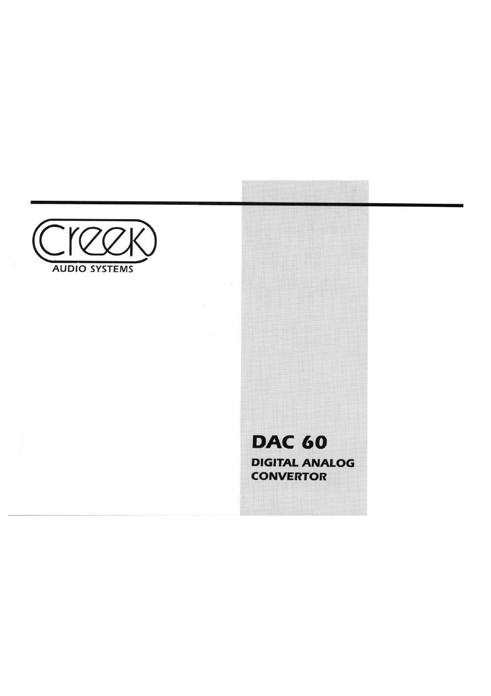 creek dac 60 owners manual