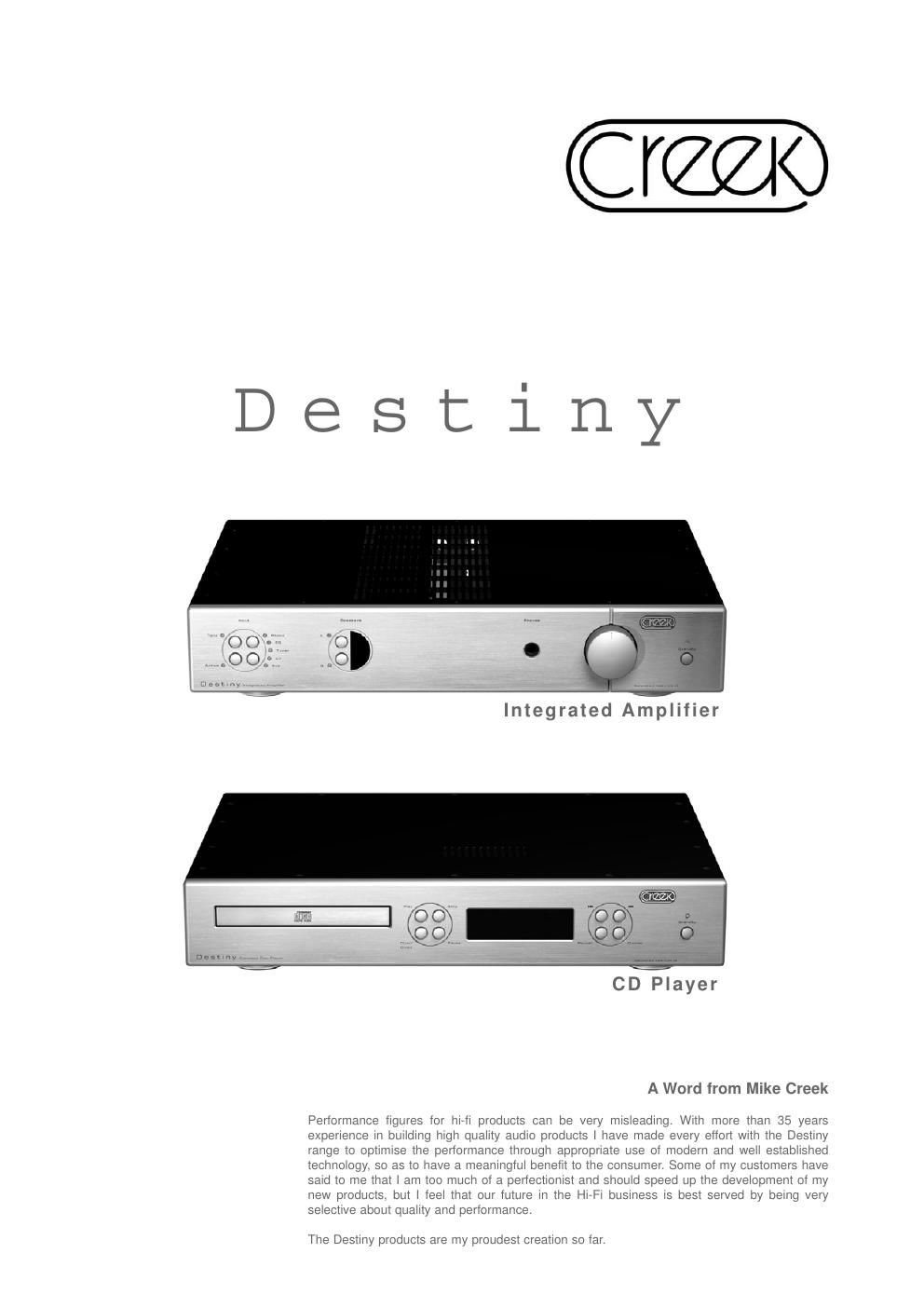 creek destiny brochure