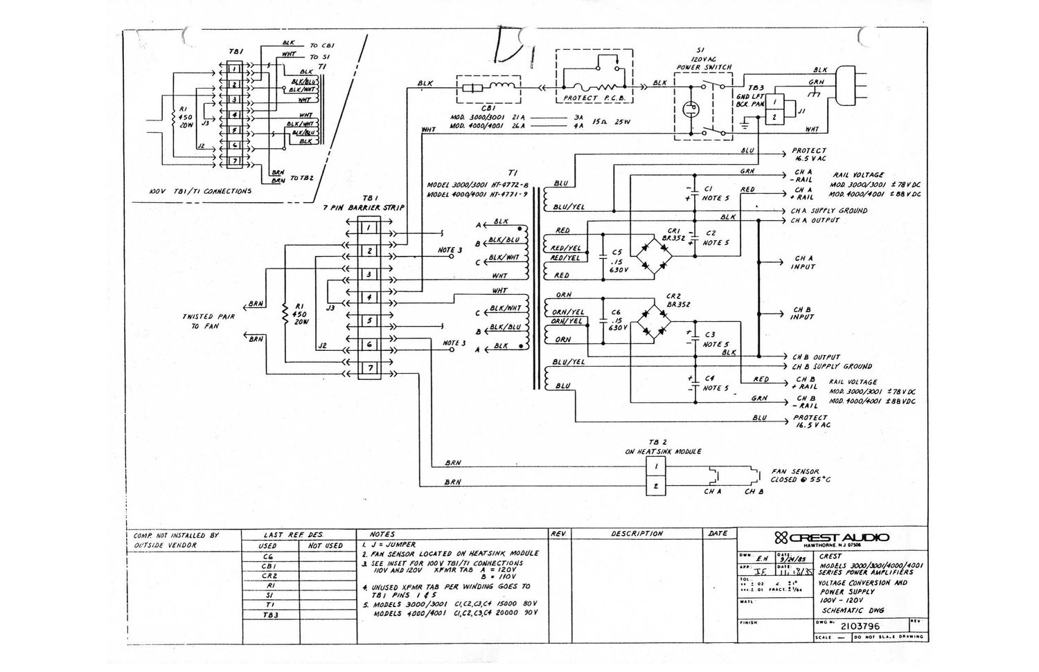 Crest Audio 3000 Schematic