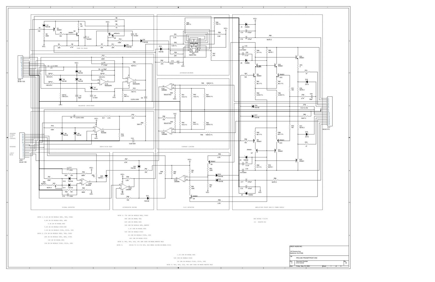 Crest Audio 4801 Schematic