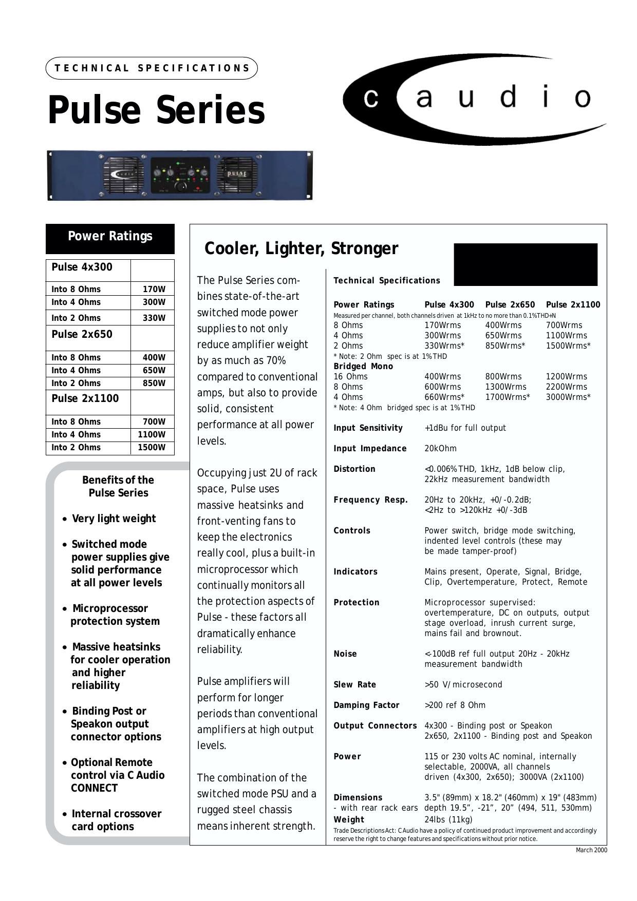 Crest Audio A Pulse Series Catalog