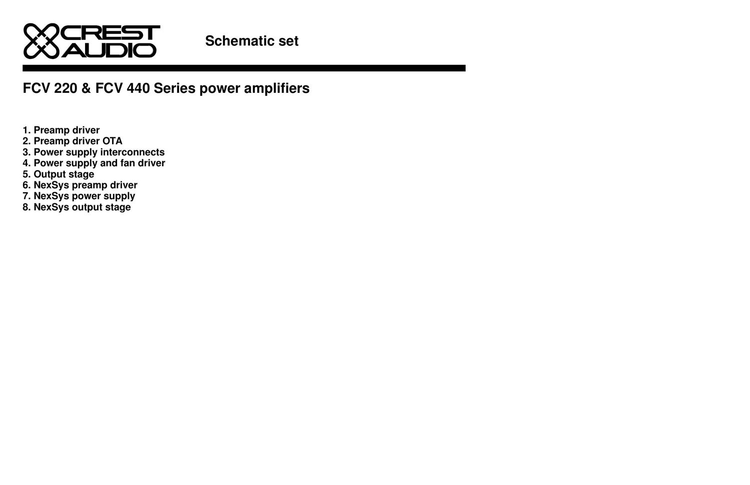 Crest Audio FCV 440 Schematic