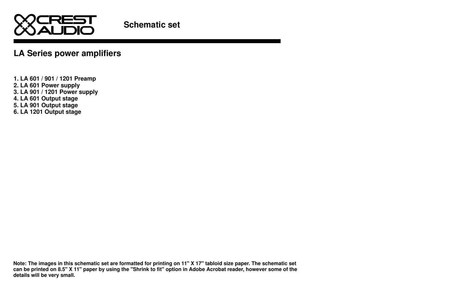 Crest Audio LA Series Schematic