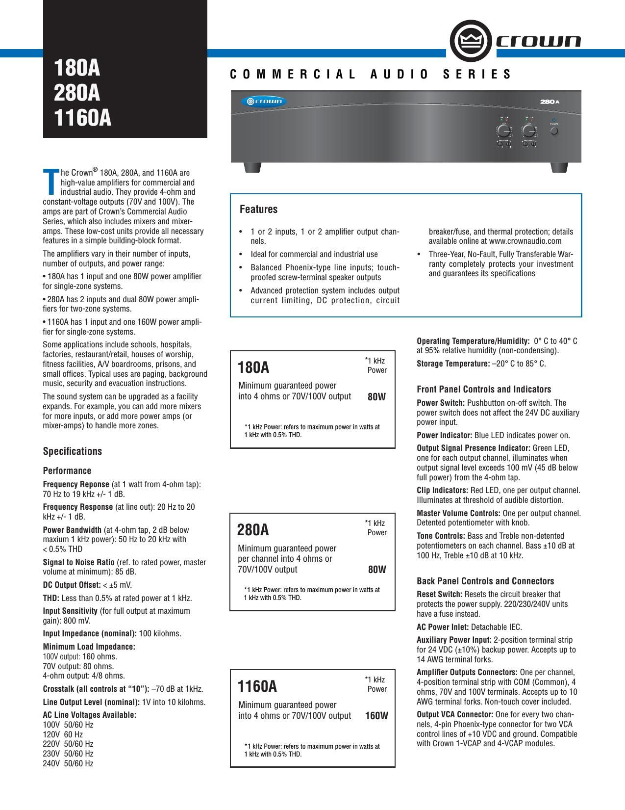 Crown 1160A Brochure