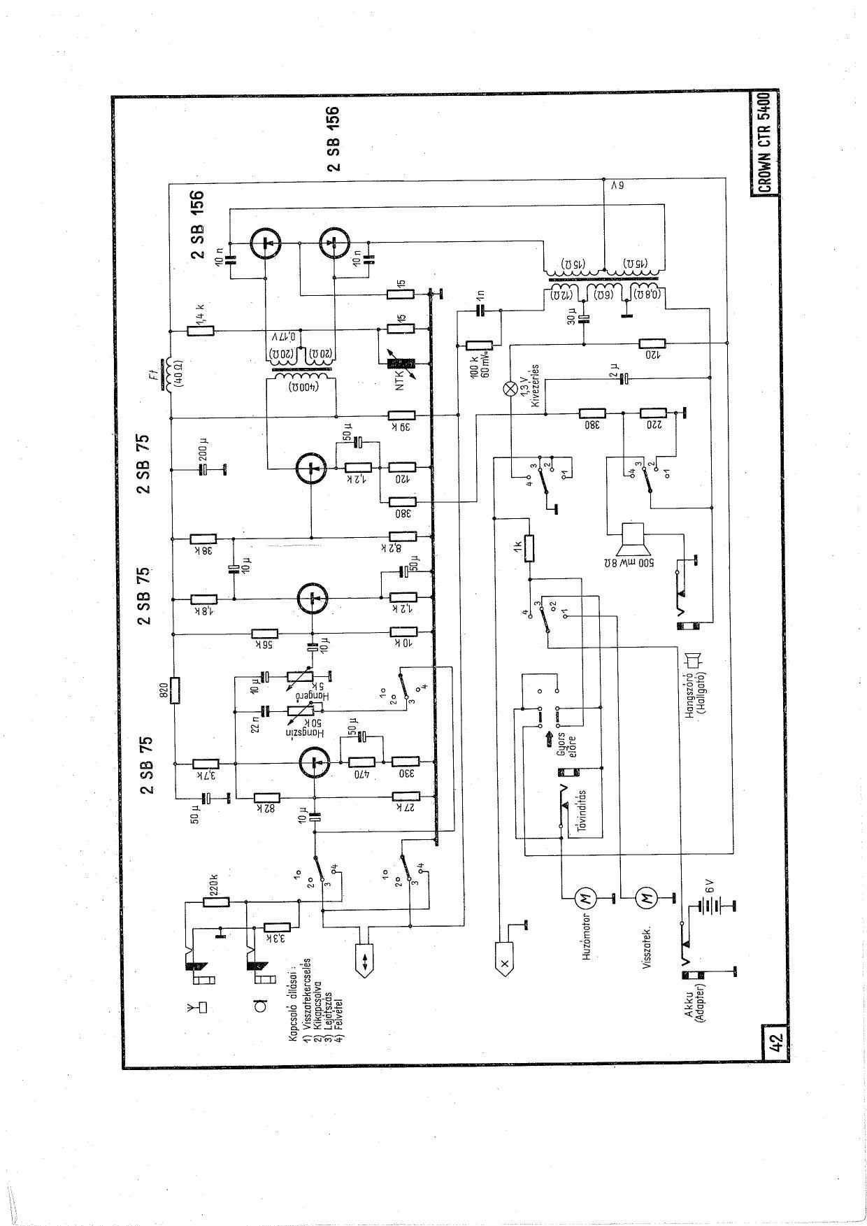 Crown CTR 5400 Schematic