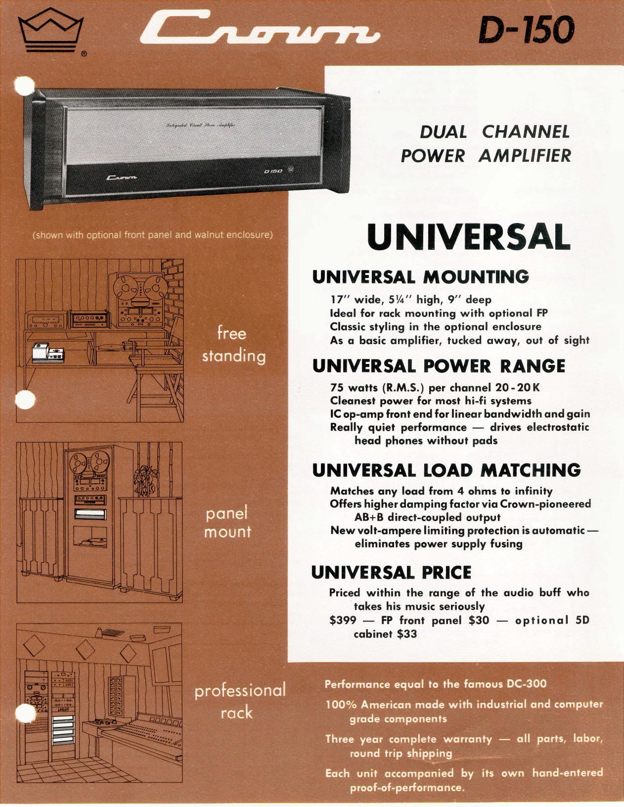 Crown D 150 Brochure