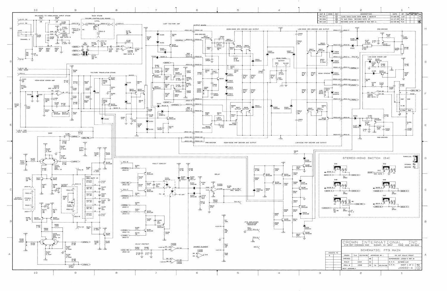 Crown Power PT3 Schematic