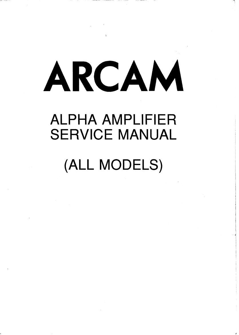 cambridgeaudio Alpha 2 Alpha 3 Alpha Plus Service Manual