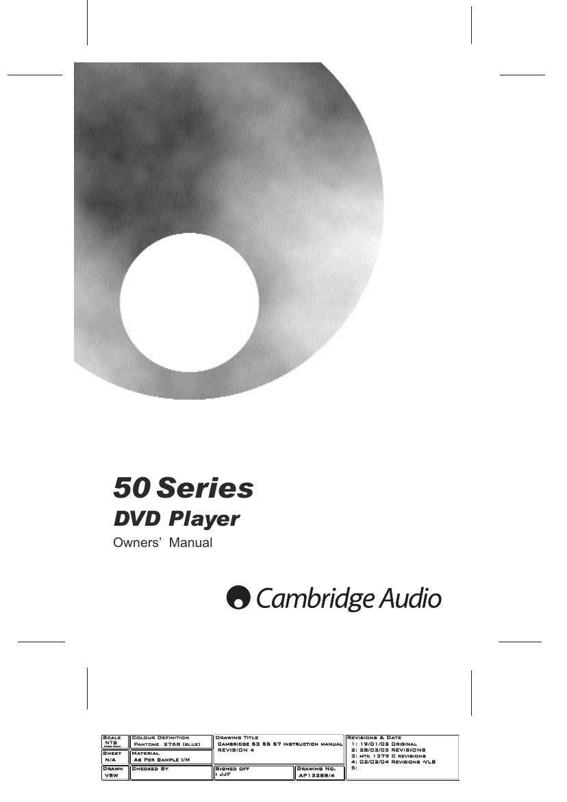 cambridgeaudio dvd 50 owners manual