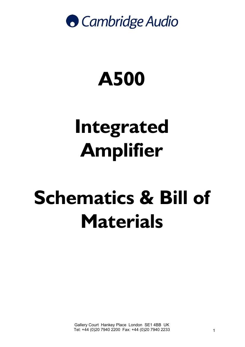 cambridgeaudio a 500 schematic