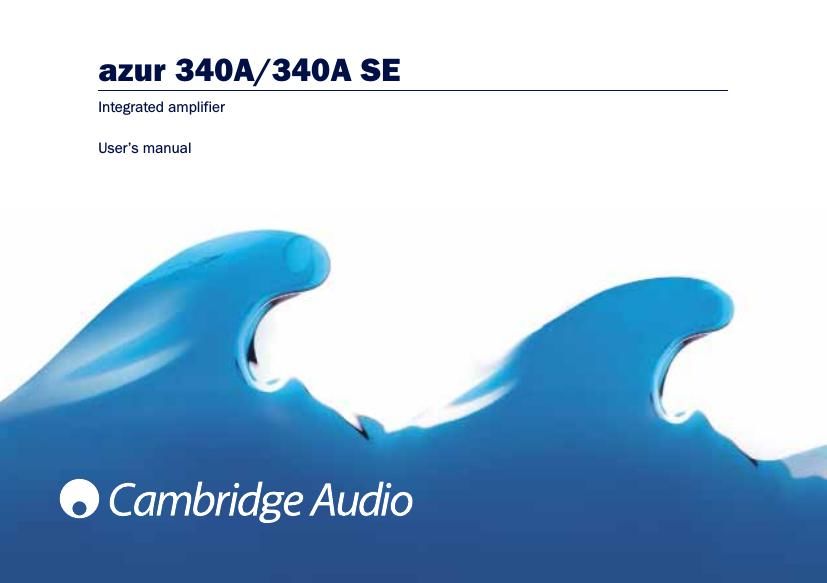 cambridgeaudio Azur 340A 340A SE Owners Manual