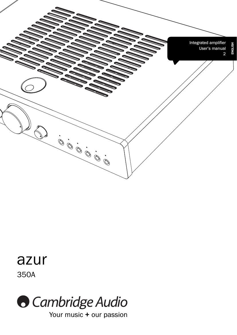 cambridgeaudio Azur 350A Owners Manual