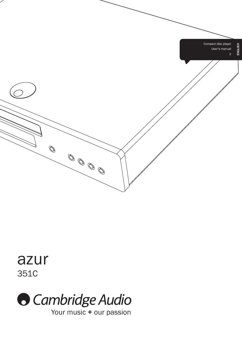 cambridgeaudio Azur 351C Owners Manual