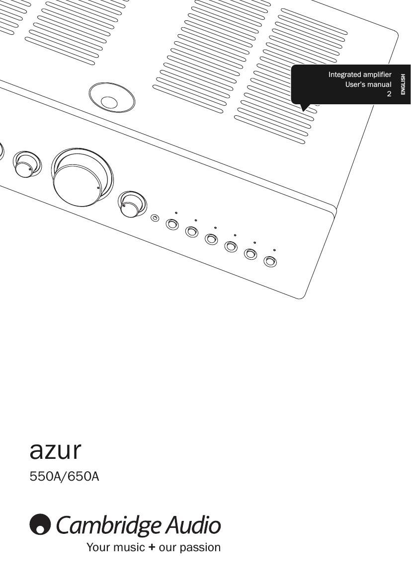 cambridgeaudio Azur 550A 650A Owners Manual