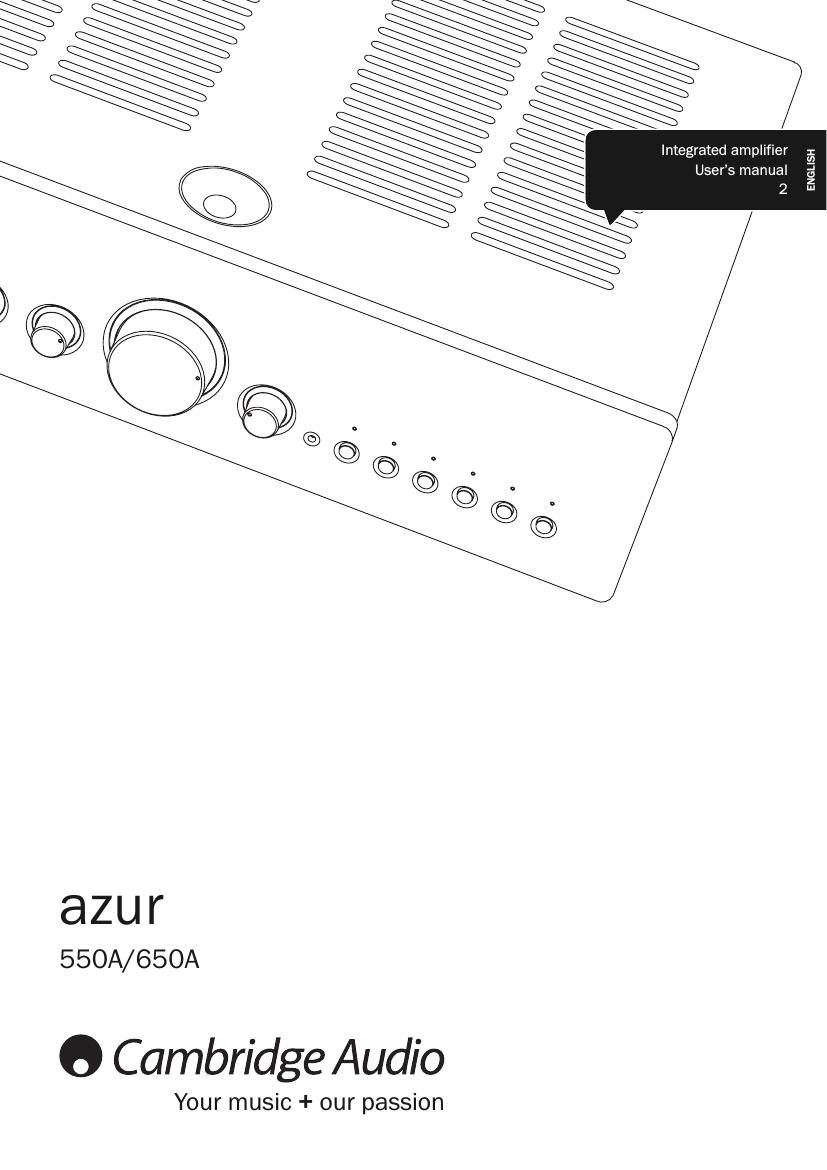 cambridgeaudio Azur 550A 650A Owners Manual