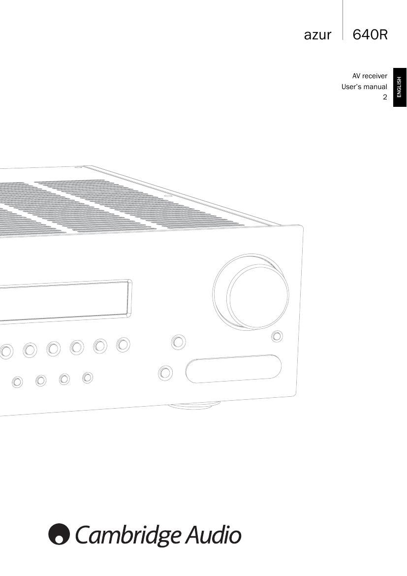 cambridgeaudio Azur 640R Owners Manual