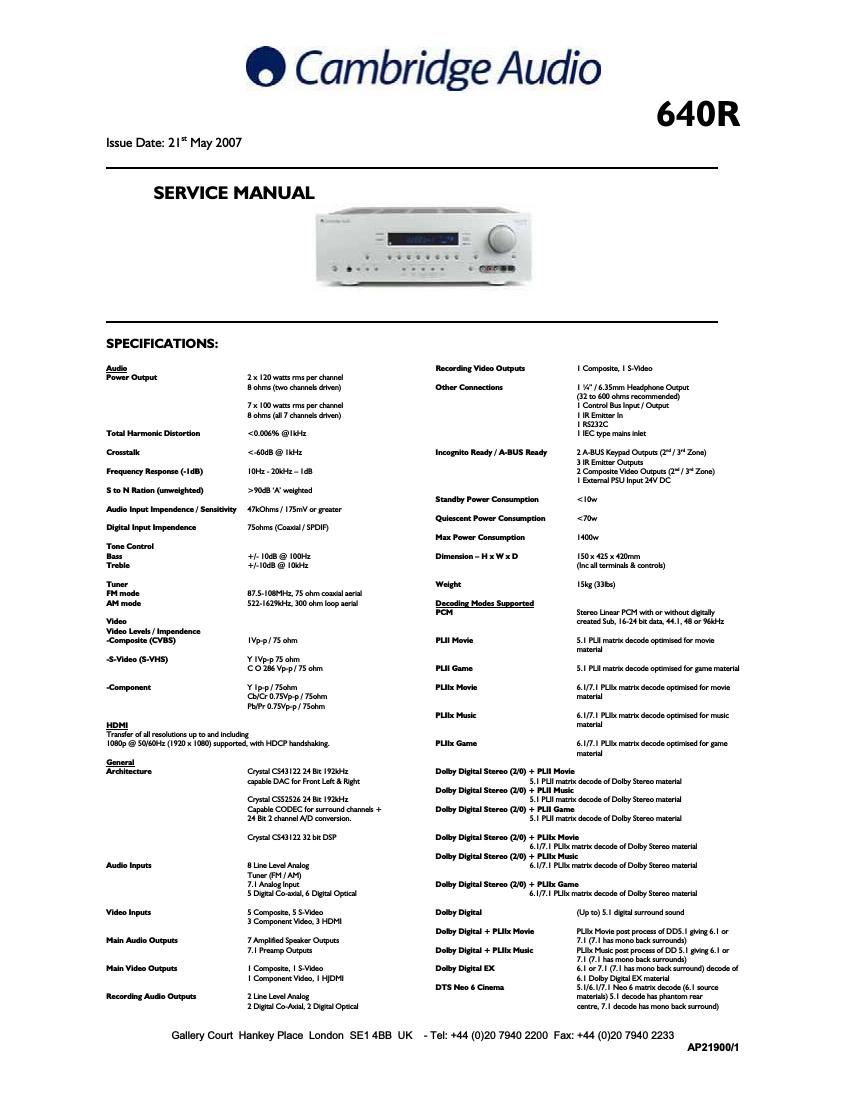 cambridgeaudio Azur 640R sur sm