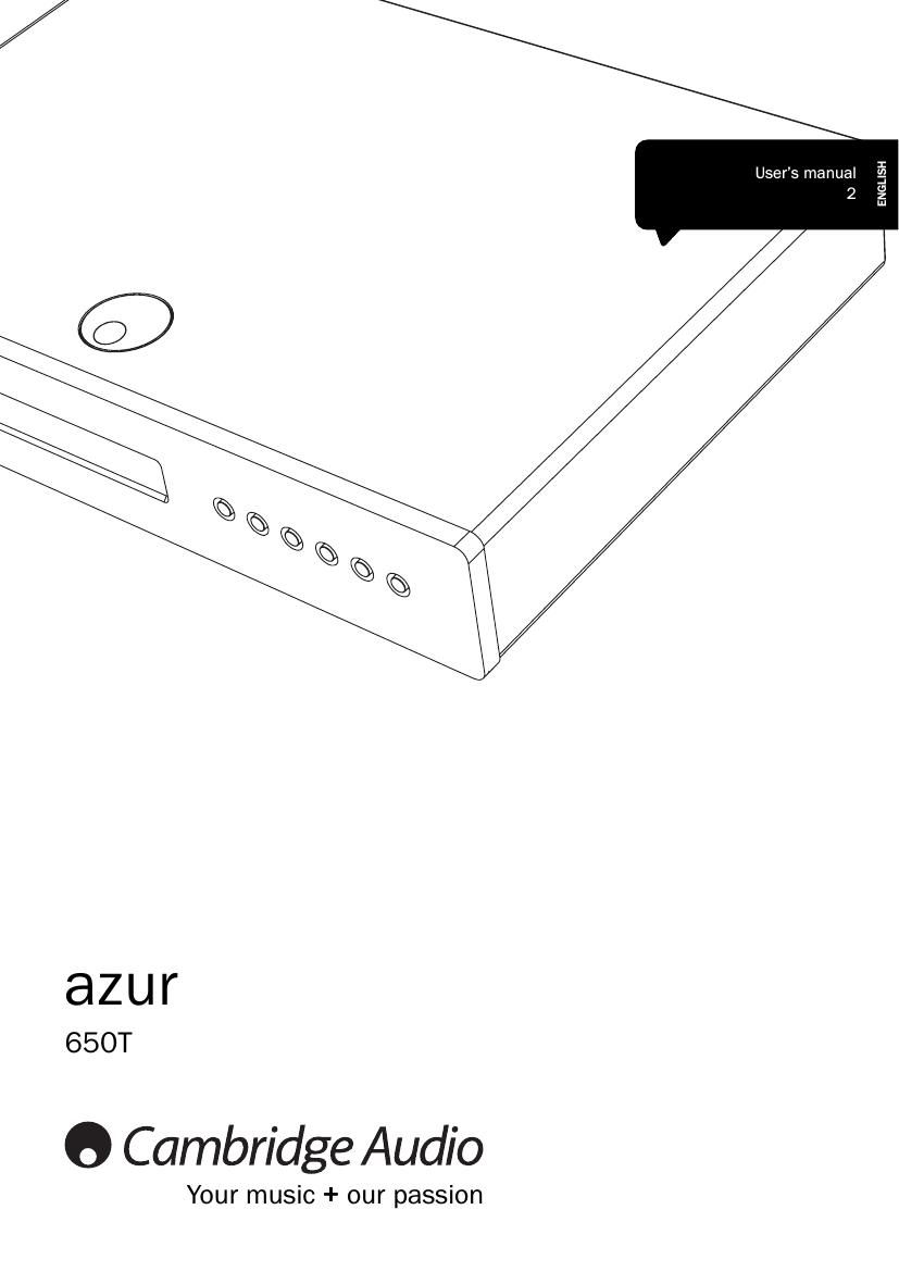 cambridgeaudio Azur 650T Owners Manual