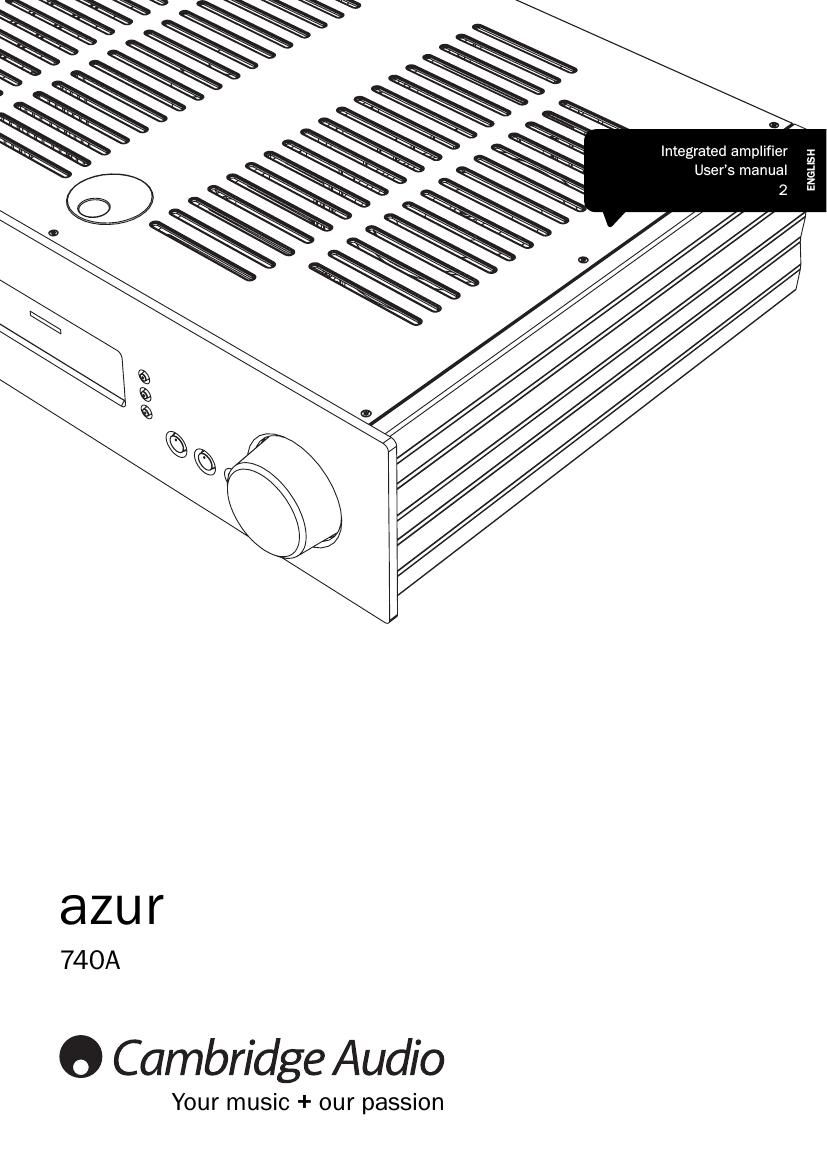 cambridgeaudio Azur 740A Owners Manual