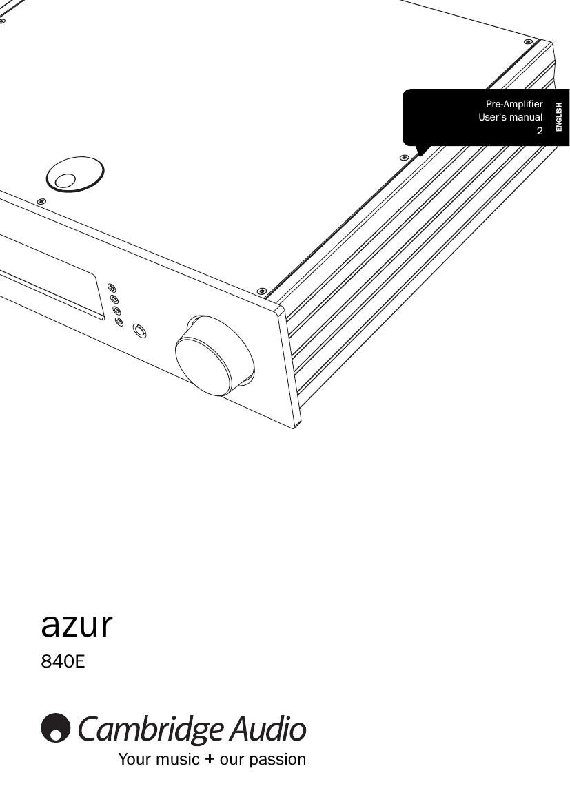 cambridgeaudio Azur 840E Owners Manual