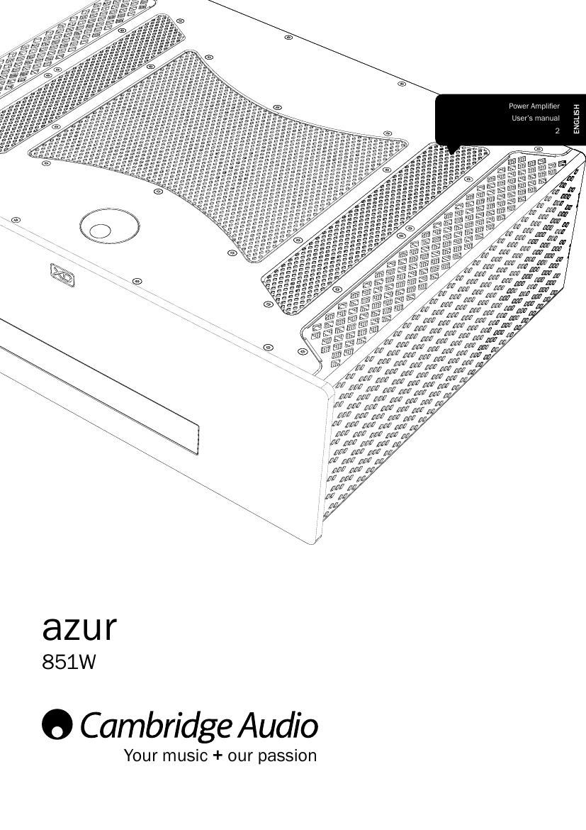 cambridgeaudio Azur 851W Owners Manual