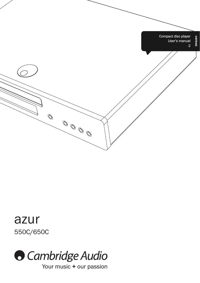 cambridgeaudio Azur Audio 550C 650C Owners Manual