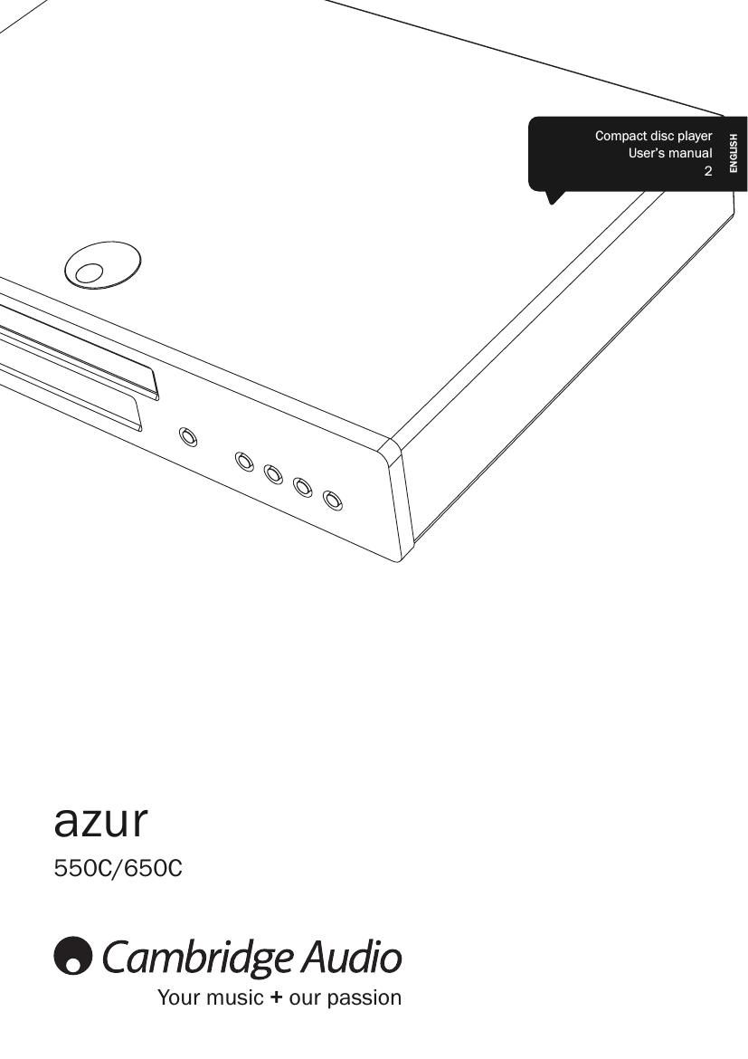 cambridgeaudio Azur Audio 550C 650C Owners Manual