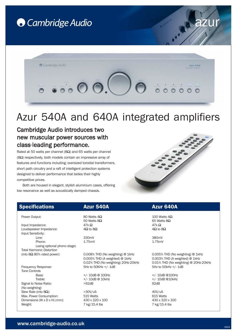 cambridgeaudio azur 540 a brochure