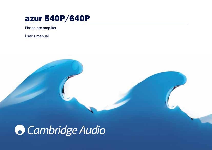 cambridgeaudio azur 540 p owners manual