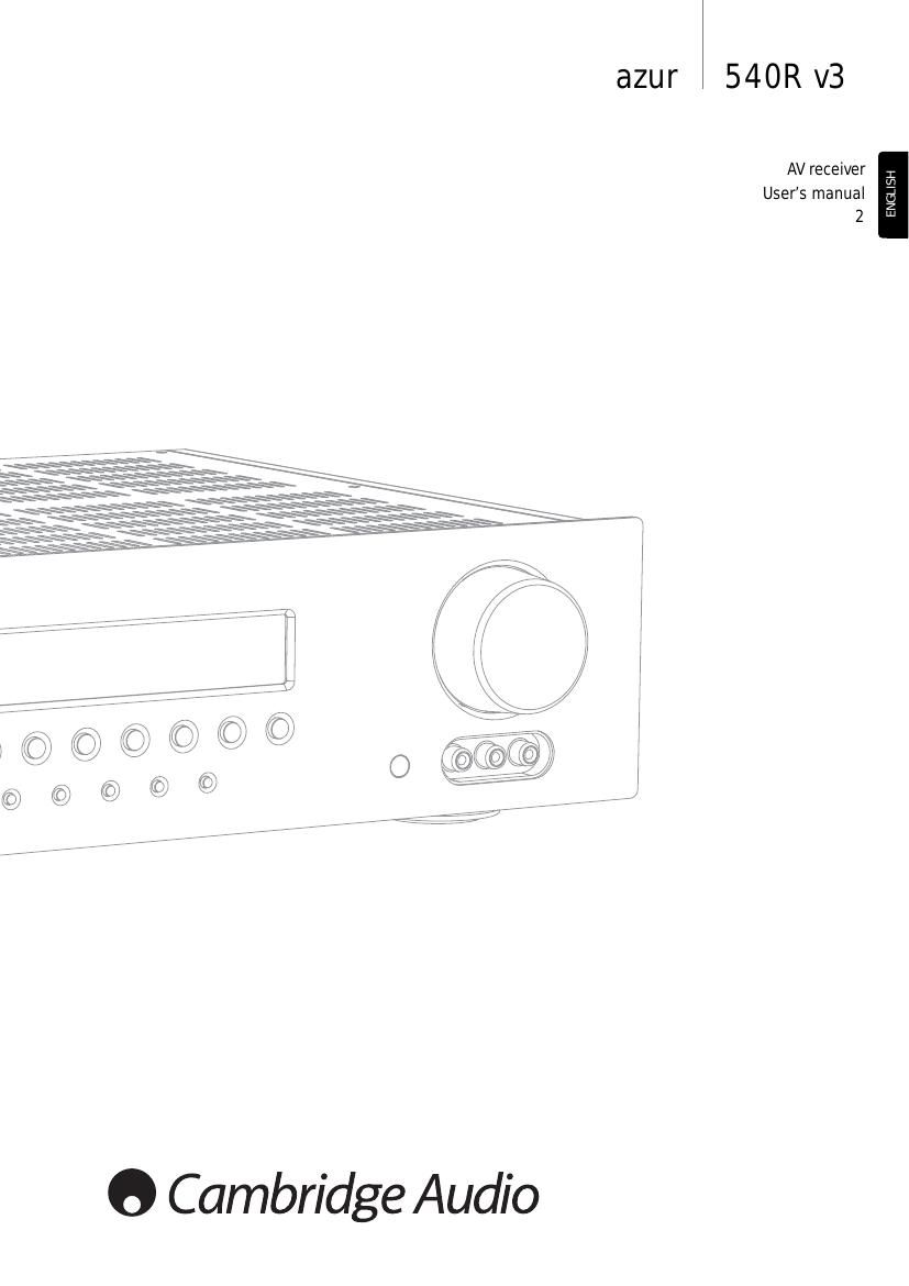 cambridgeaudio azur 540 r mk3 owners manual