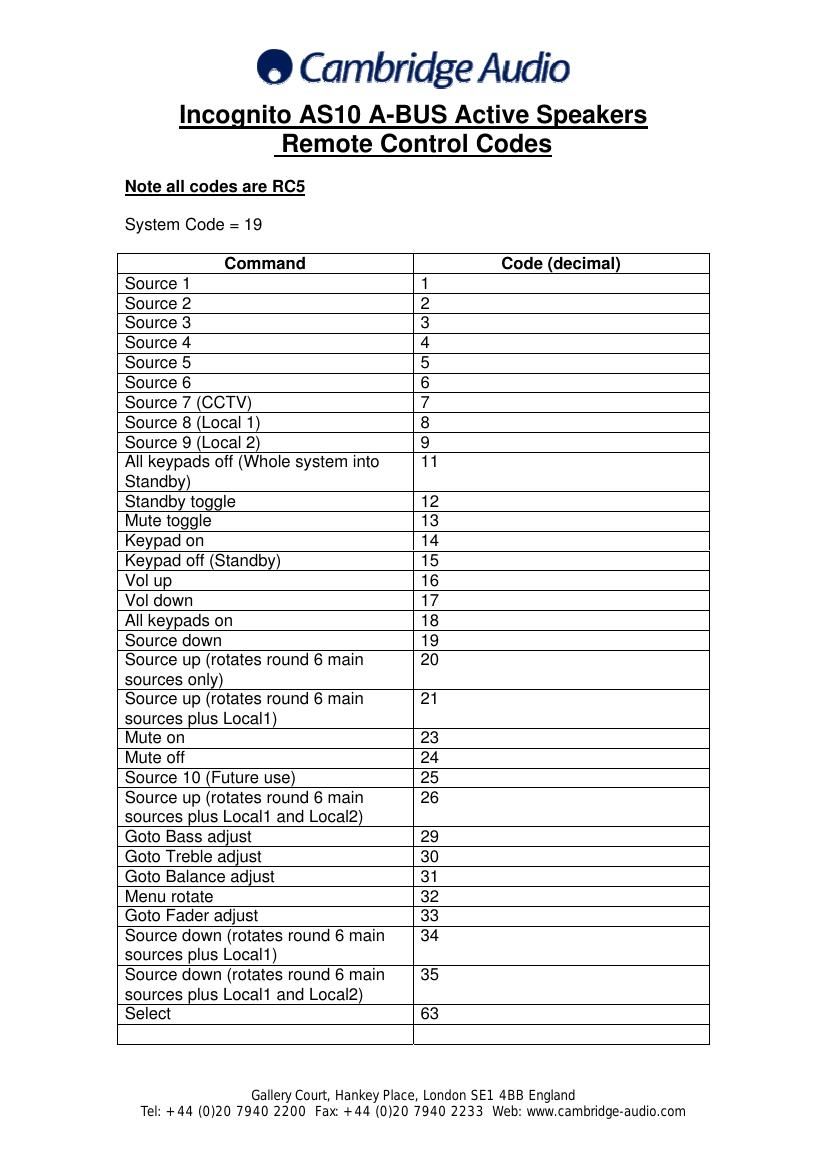 cambridgeaudio incognito as 10 owners manual